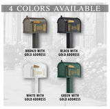 Whitehall Frank Lloyd Wright Tree of Life Premium Mailbox Package, Capitol Mailbox with Standard Post & Personalized Side Plaques, Outdoor Post Mount Mailbox System