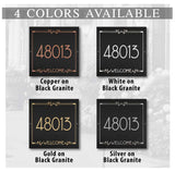 Frank Lloyd Wright Eagle Feather Welcome Granite Address Plaque, Personalized House Numbers Sign, 12 x 12 Inch Wall Mount, Black Granite, Made in USA
