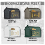 Whitehall Frank Lloyd Wright Coonley Capitol Mailbox Package, Personalized Mailbox with Custom Side Plaques, Cast Aluminum Address Numbers, Outdoor Mailbox System