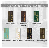 Frank Lloyd Wright Tree of Life Modern Vertical Personalized Address Plaque, Cast Aluminum House Numbers Sign, Black/Gold, Outdoor Wall Mounted Vertical Address Sign, Made in USA