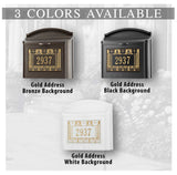 Whitehall Locking Wall Mailbox with Frank Lloyd Wright Coonley Personalized Plaque, Secure Mailbox with Custom Address Numbers, Outdoor Wall Mount Mailbox