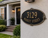 The Montecarlo Address Plaque (Wall Mounted) -- 7 SIGN COLORS AVAILABLE, Measures 16" x 9.75" x 0.375"