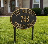 The Hawthorne Oval Lawn Sign, 14.25" x 10.25" x 0.375", 11 COLORS