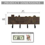 Frank Lloyd Wright December Gifts 4-Hook Plaque, Cast Aluminum Wall Coat Rack, Entryway Key Holder Organizer, Made in USA