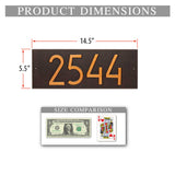 Personalized Cast Metal Address plaque - The Mid-Century Modern Rectangle Plaque. Made in the USA. BEWARE OF IMPORT IMITATIONS. Display your address Custom house number sign. Measures - 14.5" x 5.5" x .325"
