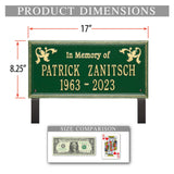 Personalized Cast Metal Memorial Lawn Sign - The Wilmington, In Memory, Commemoration Sign. Made in the USA. Ground Mounted Plaque