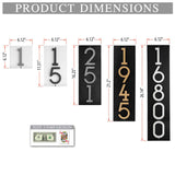 Modern Floating 4.5 Inch Numbers Vertical Address Sign Wall Plaque - Personalized custom wall sign for your home. Exterior outdoor wall mounted. 2 background Colors and 4 Number Colors available for your house- Simple Installation