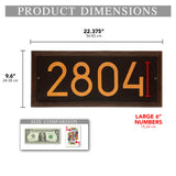 Personalized Cast Metal Address plaque - The Extra Large, Modern Double Line Plaque. Made in the USA. Display your address and street name. Custom house number sign. Measures - 22.375" x 9.6" x 0.375"