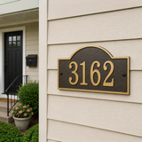 Fast and Easy Arch-Top Address Numbers Plaque (Wall Mounted Sign)   -- 4 SIGN COLORS AVAILABLE, Measures 12" x 7.25" x 0.25"
