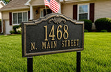 Lawn Mounted Gatewood Address Plaque – 15.75" x 10", 7 Colors, Two 20" Stakes