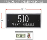 The Extra Large, Double-Line Lawn Sign. Made in the USA. BEWARE OF IMPORT IMITATIONS. Display your address and street name. Custom house number sign.