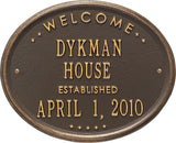 The family Name Welcome Oval House Plaque