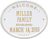 The Welcome, Family Name, Oval House Plaque