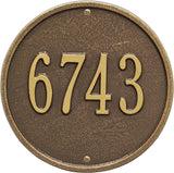 Standard Size Personalized ROUND Cast Metal Address Plaque
