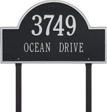 Extra Large Whitehall™ Personalized Cast Metal Lawn Address Plaque with Arch Top