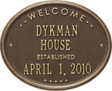 The family Name Welcome Oval House Plaque