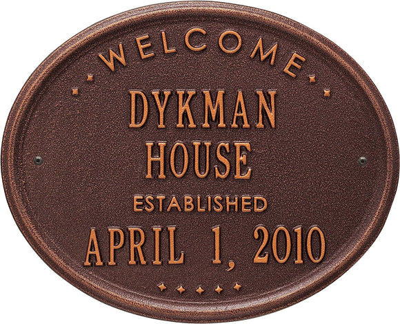 The family Name Welcome Oval House Plaque