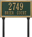 The Double Line Lawn Sign. Made in the USA. BEWARE OF IMPORT IMITATIONS. Display your address and street name. Custom house number sign.