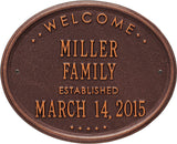 The Welcome, Family Name, Oval House Plaque
