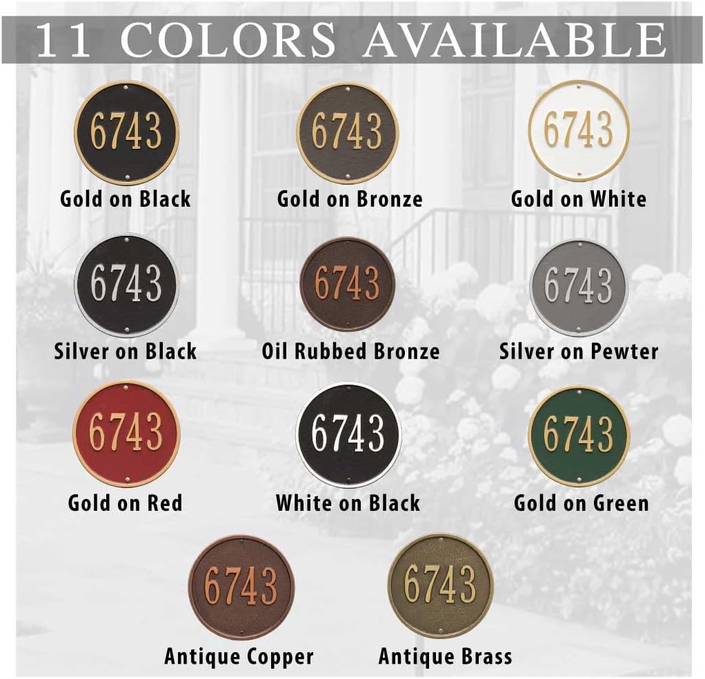 Standard Size Personalized ROUND Cast Metal Address Plaque – Clarus Crystal