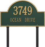 Extra Large Whitehall™ Personalized Cast Metal Lawn Address Plaque with Arch Top