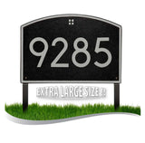 Personalized Cast Metal Address plaque - The Extra Large, Modern, Cape Charles Lawn Sign. Made in the USA. Display your address and street name. Custom house number sign. Measures 20" x 13.75" x 0.375"