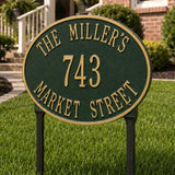 The Hawthorne Oval Lawn Sign, 14.25" x 10.25" x 0.375", 11 COLORS