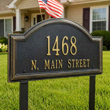 Lawn Mounted Providence Arch Address Plaque – 17" x 9.5" x 1.25", 6 Colors, Two 20" Stakes