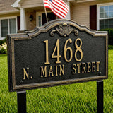 Lawn Mounted Gatewood Address Plaque – 15.75" x 10", 7 Colors, Two 20" Stakes