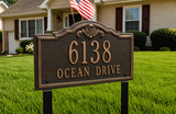 Lawn Mounted Gatewood Address Plaque – 15.75" x 10", 7 Colors, Two 20" Stakes