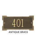 The Roanoke-Mini Numbers Address Plaque - 11 SIGN COLORS AVAILABLE, Measures 12" x 5.75" x 0.375"