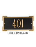 The Roanoke-Mini Numbers Address Plaque - 11 SIGN COLORS AVAILABLE, Measures 12" x 5.75" x 0.375"