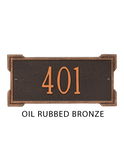 The Roanoke-Mini Numbers Address Plaque - 11 SIGN COLORS AVAILABLE, Measures 12" x 5.75" x 0.375"