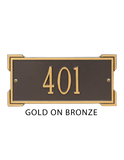 The Roanoke-Mini Numbers Address Plaque - 11 SIGN COLORS AVAILABLE, Measures 12" x 5.75" x 0.375"