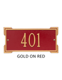 The Roanoke-Mini Numbers Address Plaque - 11 SIGN COLORS AVAILABLE, Measures 12" x 5.75" x 0.375"