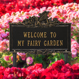 Personalized Cast Metal Yard Plaque - The Fairy Garden Lawn Sign. Measures - 16.25" x 11.25" x 0.5". 9 Colors Available.