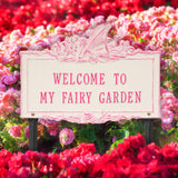 Personalized Cast Metal Yard Plaque - The Fairy Garden Lawn Sign. Measures - 16.25" x 11.25" x 0.5". 9 Colors Available.