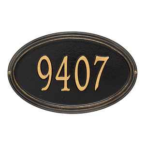 The Concord Oval Address plaque -- 6 SIGN COLORS AVAILABLE, Measures 15" x 9.5" x 1.25"
