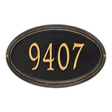 The Concord Oval Address plaque -- 6 SIGN COLORS AVAILABLE, Measures 15" x 9.5" x 1.25"