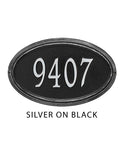 The Concord Oval Address plaque -- 6 SIGN COLORS AVAILABLE, Measures 15" x 9.5" x 1.25"