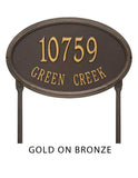 The Lawn Mounted Concord LARGE ESTATE Address Plaque -- 6 SIGN COLORS AVAILABLE, Measures 20.5" x 13.25" x 1.25", Comes with two 20" stakes