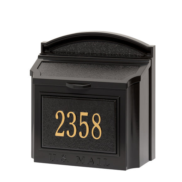 Personalized Whitehall Wall Mailbox with Address Plaque -- 4 COLORS AVAILABLE, Box Dimensions - 14.5