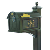Personalized Whitehall Balmoral Mailbox with Side Address Plaques, Monogram & Post Package -- 3 COLORS AVAILABLE, BOX DIMENSIONS 13.7" x 13" x 21.25"
