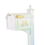 Personalized Whitehall Balmoral Mailbox with Side Address Plaques, Monogram & Post Package -- 3 COLORS AVAILABLE, BOX DIMENSIONS 13.7" x 13" x 21.25"