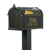 Personalized Whitehall Premium Mailbox with Side Address Plaques & Post Package --  4 COLORS AVAILABLE, DIMENSIONS - 9.625" X 13" X 20.375"