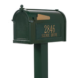 Personalized Whitehall Premium Mailbox with Side Address Plaques & Post Package --  4 COLORS AVAILABLE, DIMENSIONS - 9.625" X 13" X 20.375"