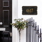 Personalized Cast Metal Address plaque - The Leroux Grande sign. Display your address Custom house number sign. Measures - 17.5" X 10.0" X 0.6". 5 Colors Available