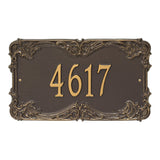 Personalized Cast Metal Address plaque - The Leroux Grande sign. Display your address Custom house number sign. Measures - 17.5" X 10.0" X 0.6". 5 Colors Available