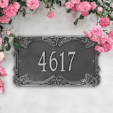 Personalized Cast Metal Address plaque - The Leroux Grande sign. Display your address Custom house number sign. Measures - 17.5" X 10.0" X 0.6". 5 Colors Available