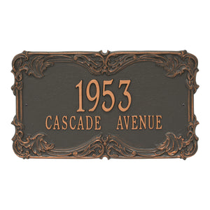 Personalized Cast Metal Address plaque - The Leroux Grande sign. Display your address Custom house number sign. Measures - 17.5" X 10.0" X 0.6". 5 Colors Available